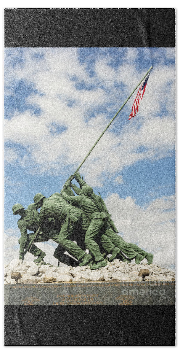 Iwo Jima Monument Beach Towel featuring the photograph Iwo Jima Monument II by Imagery by Charly