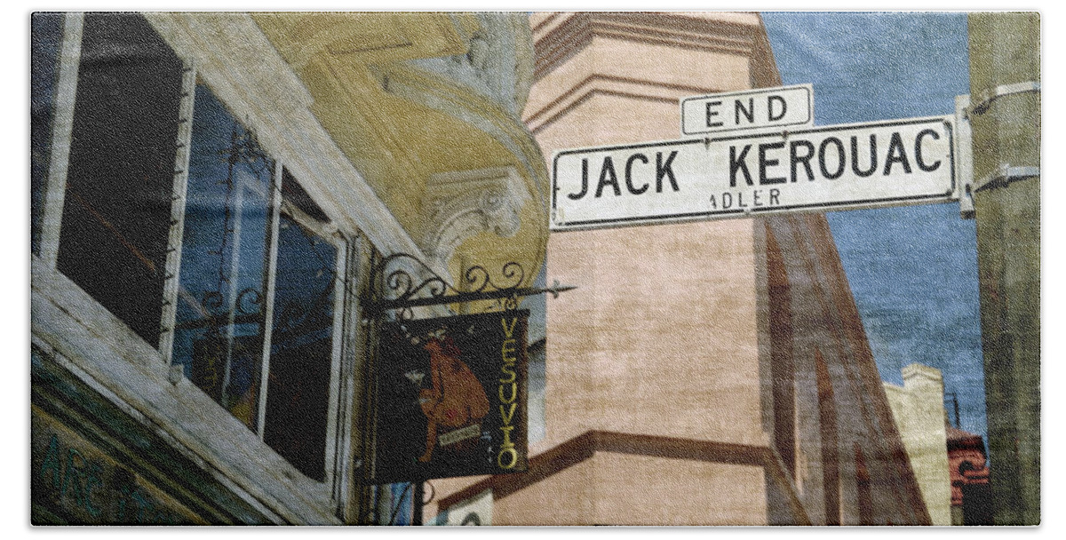 Kerouac Beach Towel featuring the photograph Jack Kerouac Alley and Vesuvio pub by RicardMN Photography