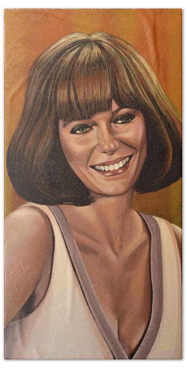 Jacqueline Bisset Beach Towel featuring the painting Jacqueline Bisset Painting by Paul Meijering