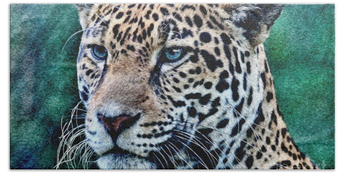 Jaguar Beach Towel featuring the digital art Jaguar Art by Jayne Carney