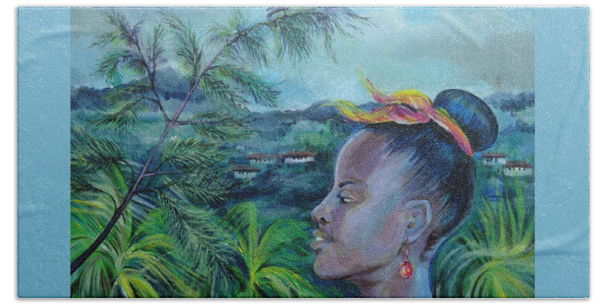 Travel Beach Towel featuring the painting Jamaica. Part Two by Anna Duyunova