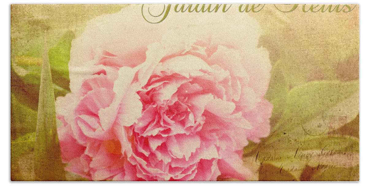 Flowers Beach Sheet featuring the digital art Jardin de Fleurs by Trina Ansel