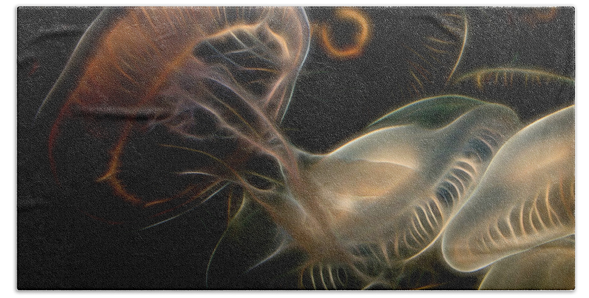 Jellyfish Beach Towel featuring the digital art Jellyfish Digital Art by Ernest Echols
