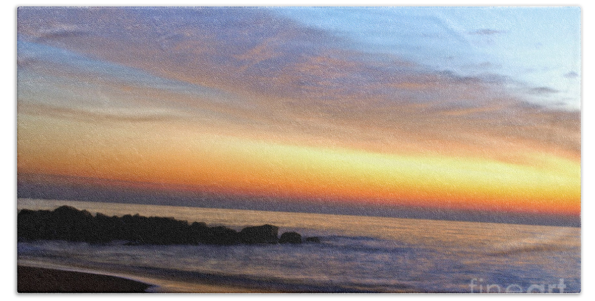 Jersey Shore Beach Sheet featuring the digital art Jersey Shore Sunrise by Danielle Summa
