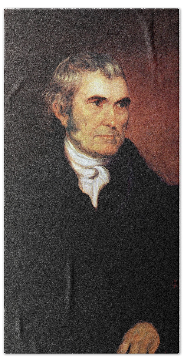 19th Century Beach Towel featuring the painting John Marshall (1755-1835) by Granger