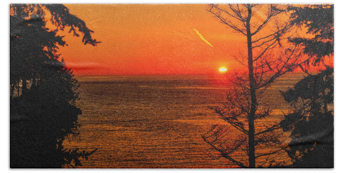 Sunset Beach Sheet featuring the photograph Juan De Fuca Sunset by Greg Norrell