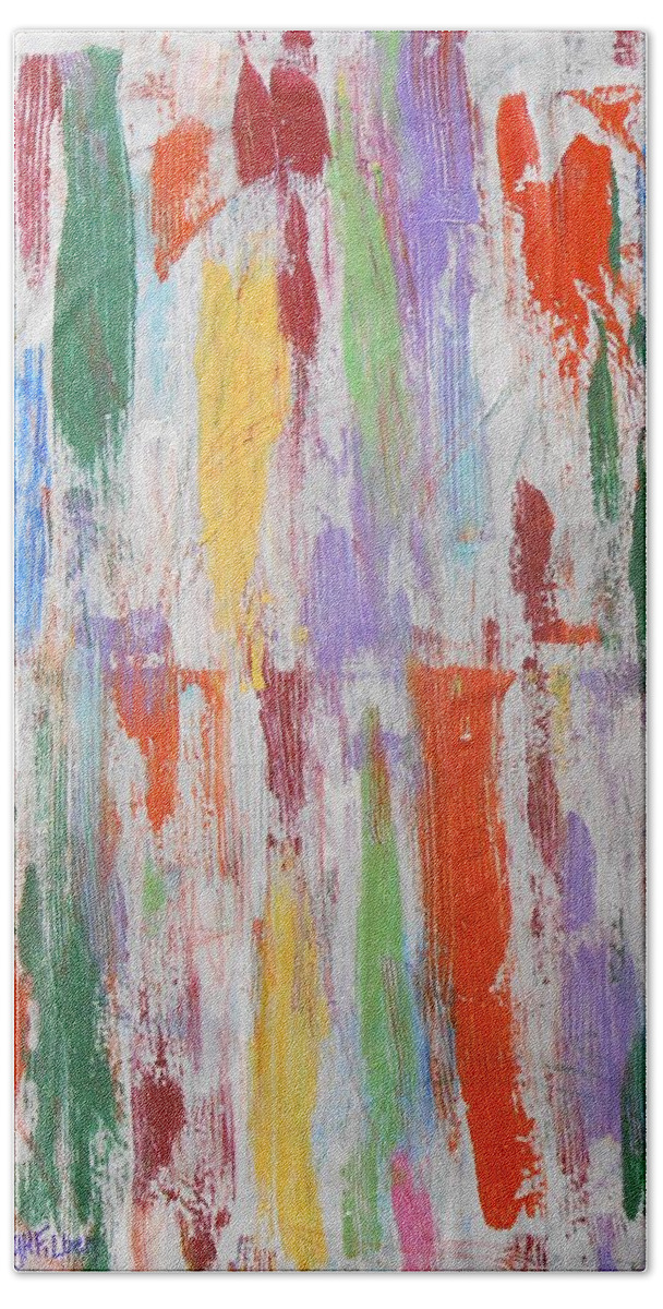 Abstract Beach Towel featuring the painting Kahlua Calabaza by GH FiLben