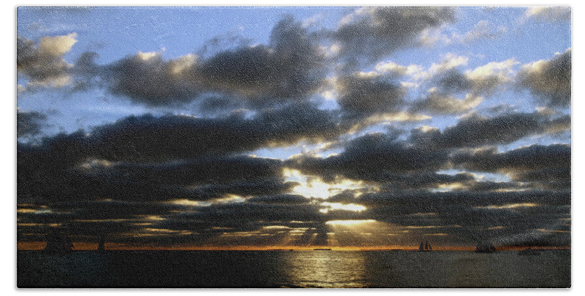 Sunset Beach Towel featuring the photograph Key West Sunset 9 by Bob Slitzan