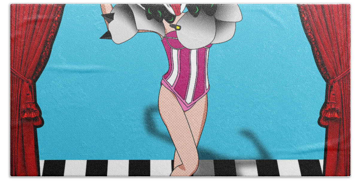 Gene Simmons Beach Towel featuring the digital art Kizz Ballet Ballerina by Mark Ashkenazi