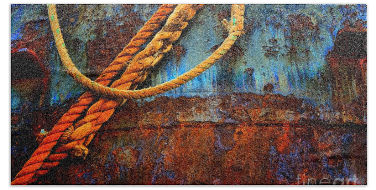 Abstract Beach Towel featuring the photograph Knowing the Ropes by Lauren Leigh Hunter Fine Art Photography