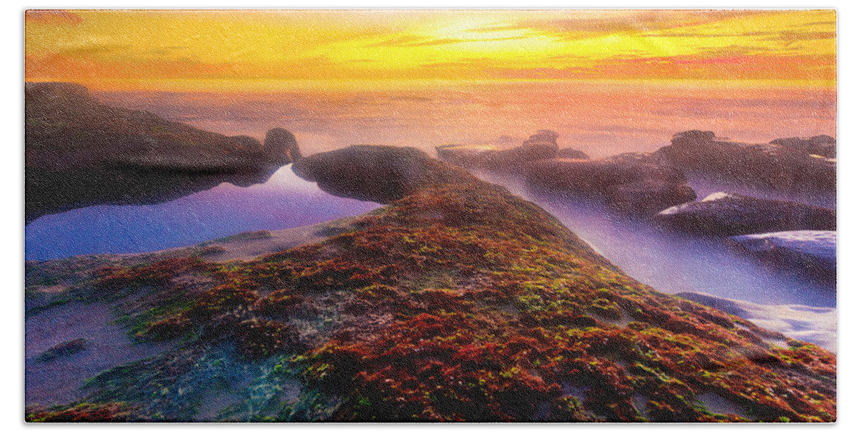 California Beach Towel featuring the photograph La Jolla Sunset by Ben Graham