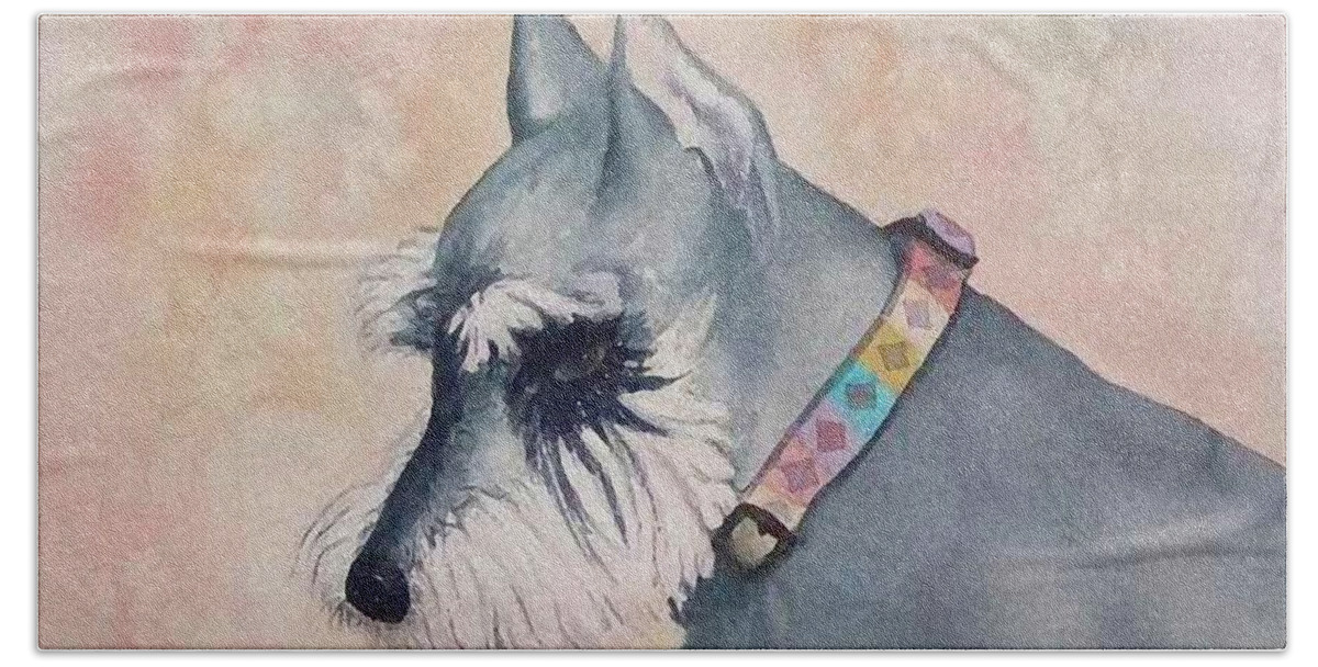 Dogs Beach Towel featuring the painting Lady Catherine by Lyn DeLano