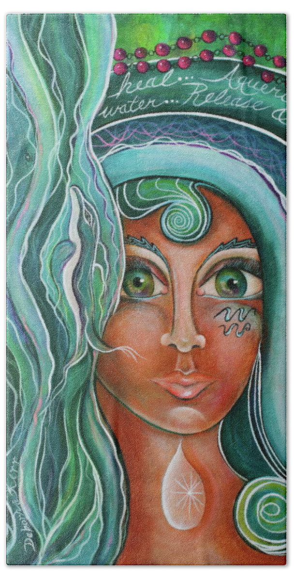 Lady Of Lourdes Painting Beach Towel featuring the painting Lady Of Lourdes Madonna by Deborha Kerr
