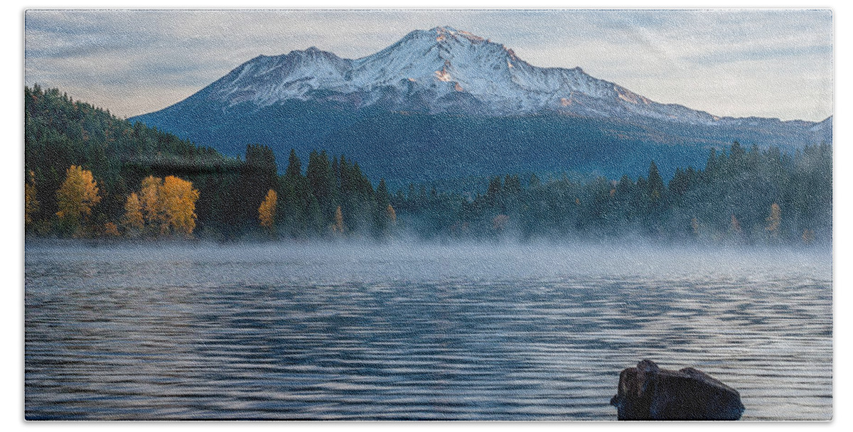 Mount Shasta Beach Towel featuring the photograph Lake Siskiyou Morning by Greg Nyquist