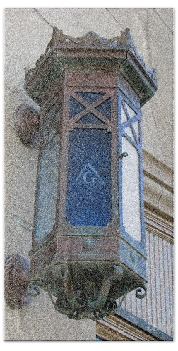 Masonic Temple Beach Towel featuring the photograph Lantern of Secrets by Michael Krek