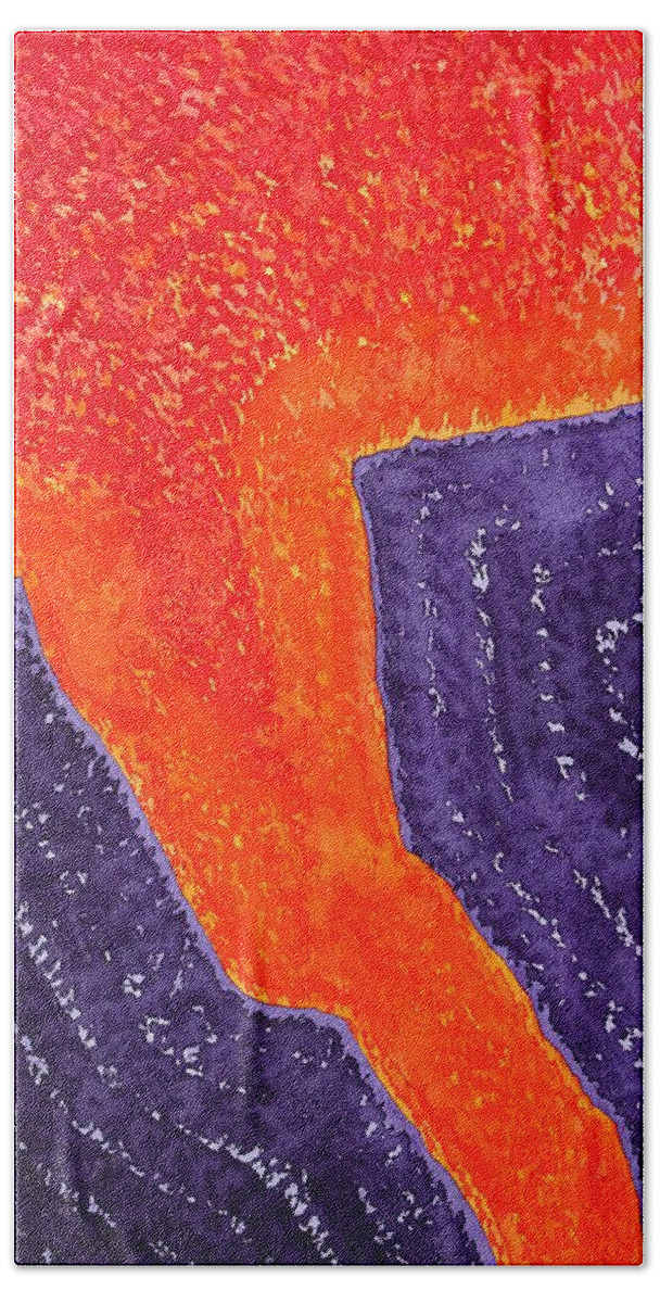 Lava Beach Sheet featuring the painting Lava Flow original painting by Sol Luckman