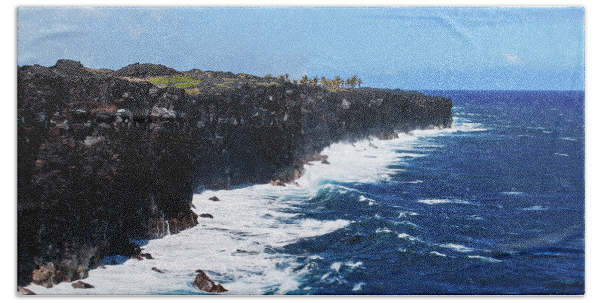 Cliff Beach Towel featuring the photograph Lava Shore by Christi Kraft