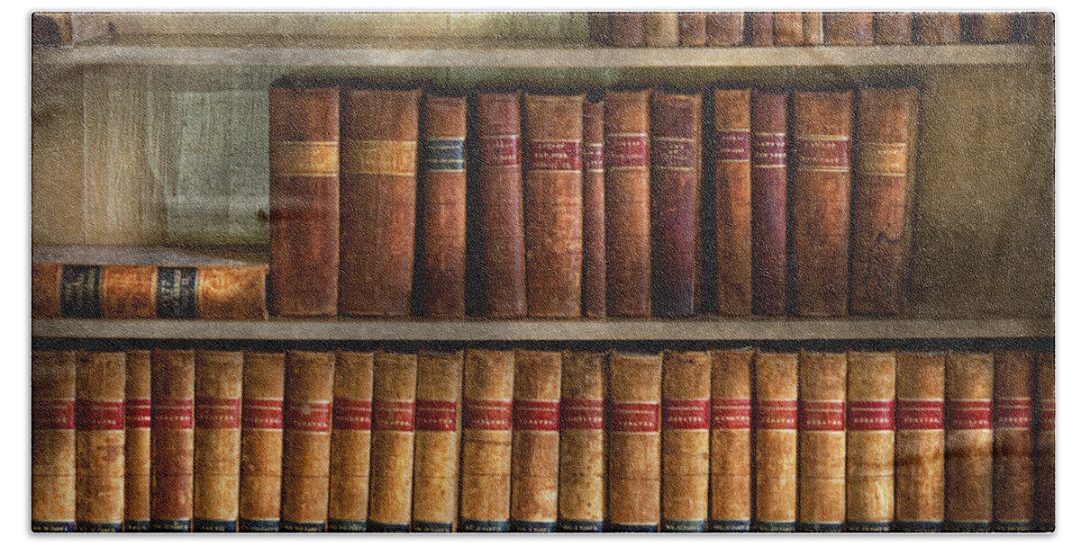 Savad Beach Towel featuring the photograph Lawyer - Books - Law books by Mike Savad
