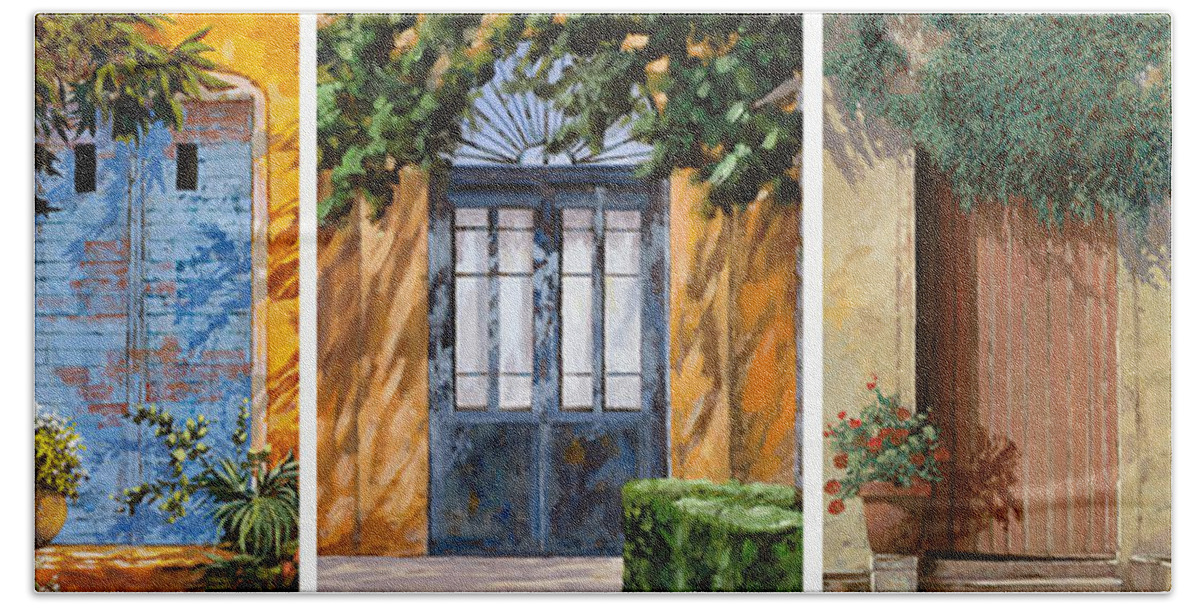 5 Doors Beach Sheet featuring the painting Le 5 Porte by Guido Borelli