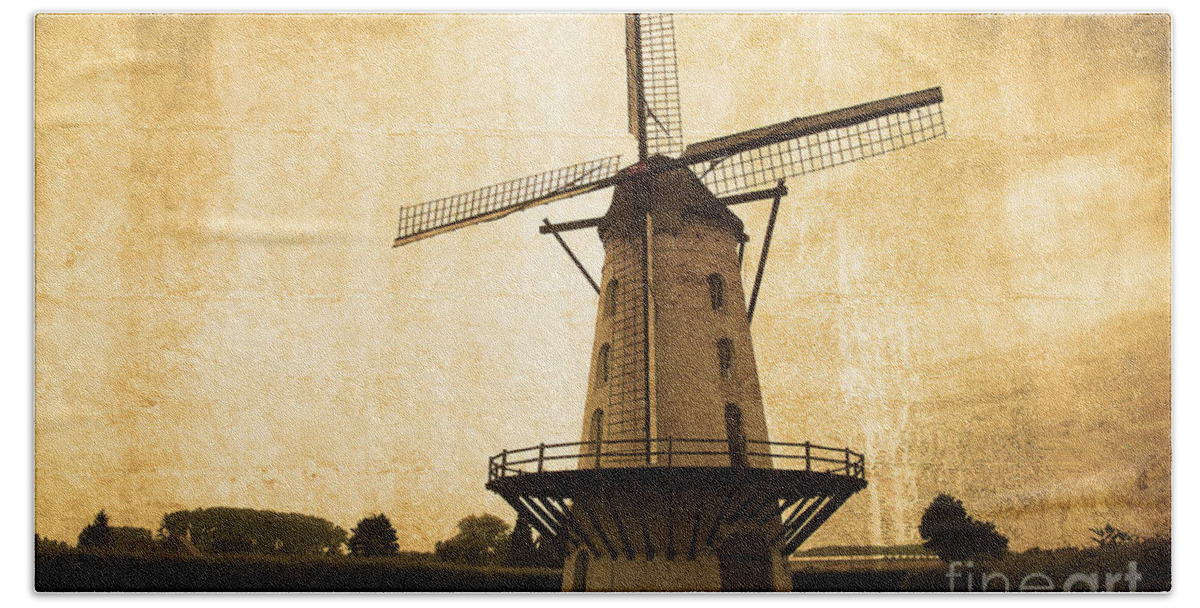 Windmill Beach Towel featuring the photograph Le Moulin Jaune by Rob Hawkins