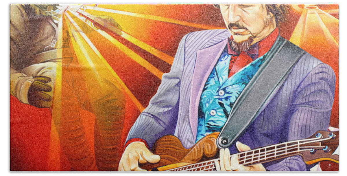 Les Claypool Beach Towel featuring the painting Les Claypool's-Sonic Boom by Joshua Morton