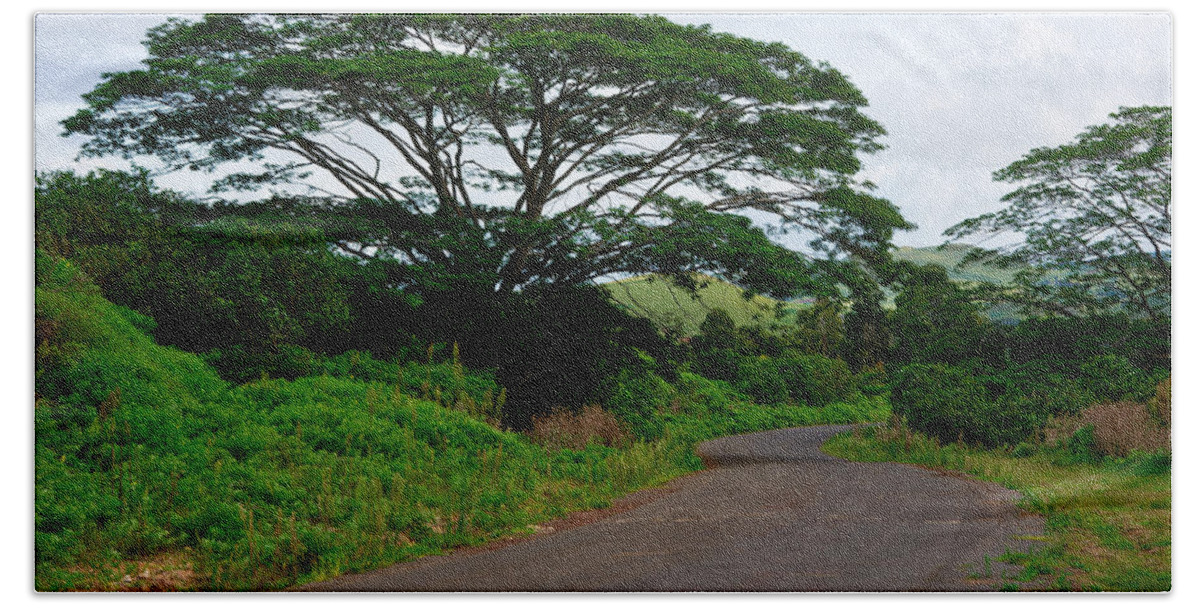 Easter Island Beach Towel featuring the photograph Less Traveled Road by Kent Nancollas