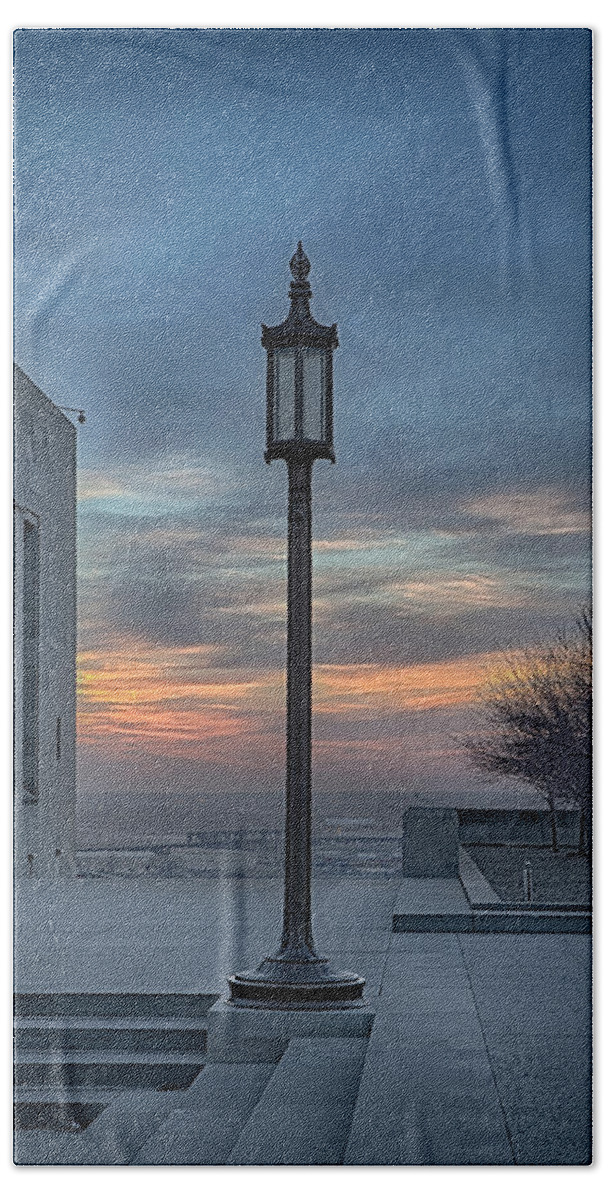 Kansas City Beach Towel featuring the photograph Liberty Street Lamp by Sennie Pierson