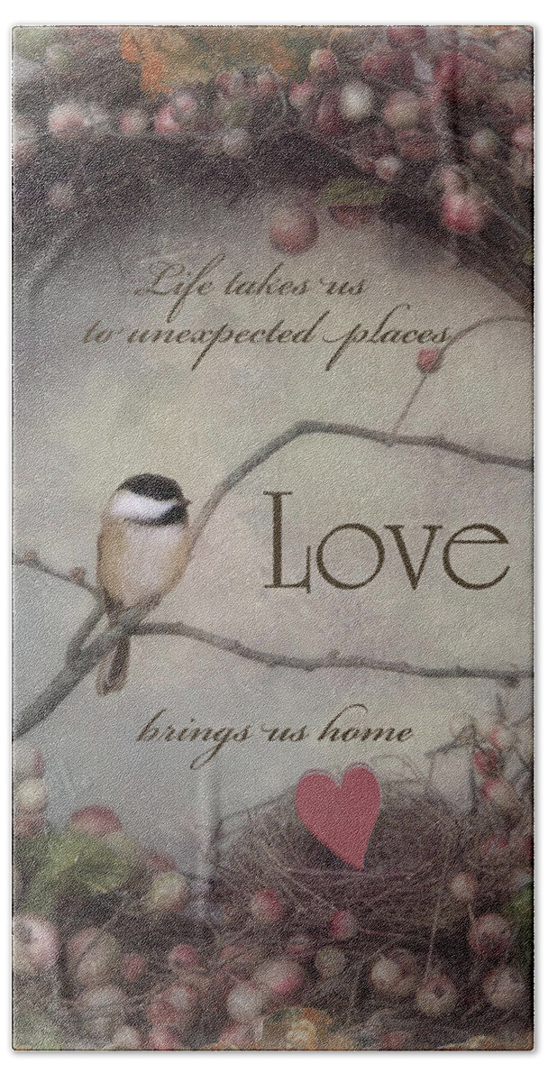 Bird Beach Sheet featuring the photograph Life Love Home by Robin-Lee Vieira