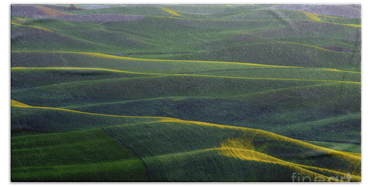 Steptoe Butte State Park Beach Towel featuring the photograph Light Streaks by Bob Phillips