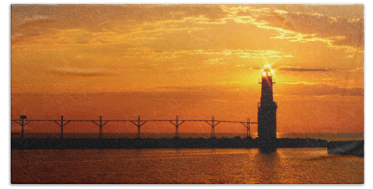 Lighthouse Beach Towel featuring the photograph Lighthouse Bling by Bill Pevlor