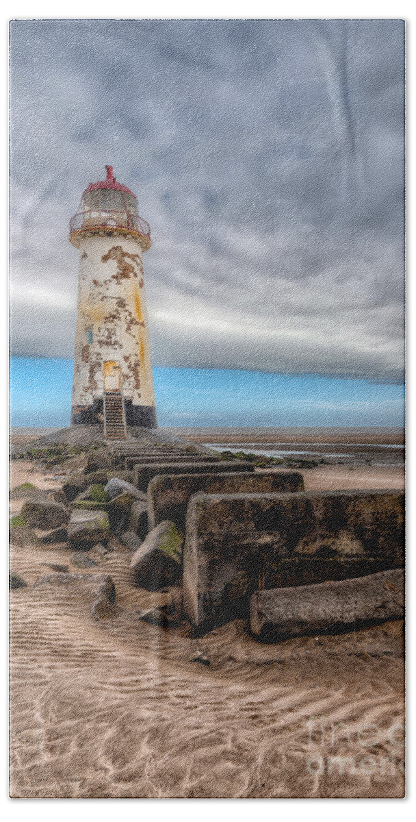  Beach Beach Sheet featuring the photograph Lighthouse Steps by Adrian Evans