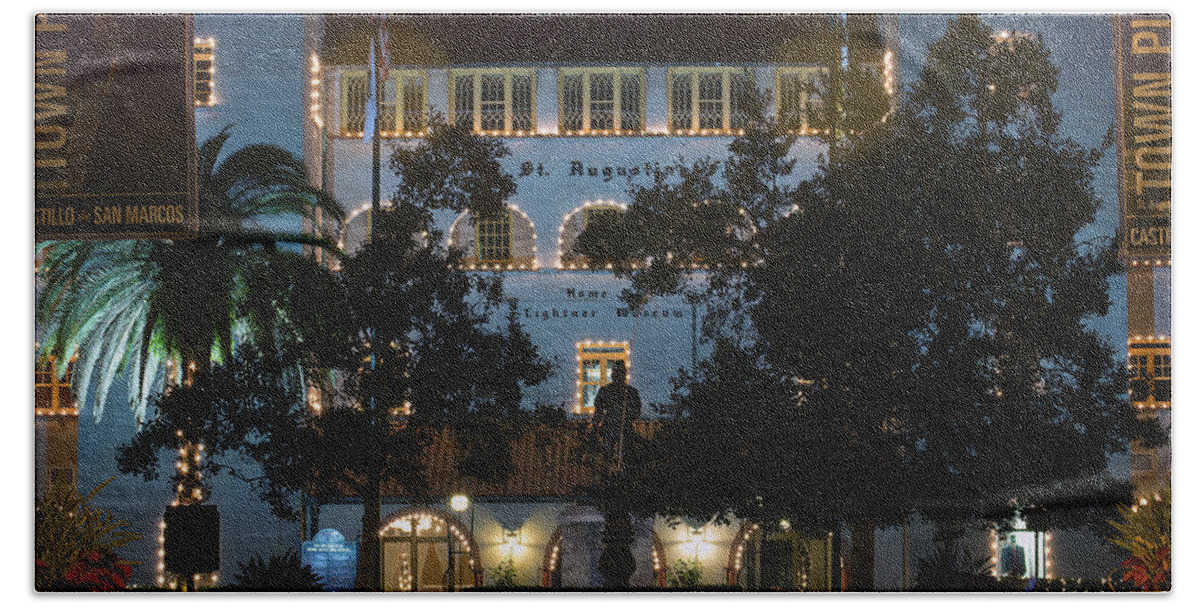 Scenery Beach Towel featuring the photograph Lightner At Night by Kenneth Albin