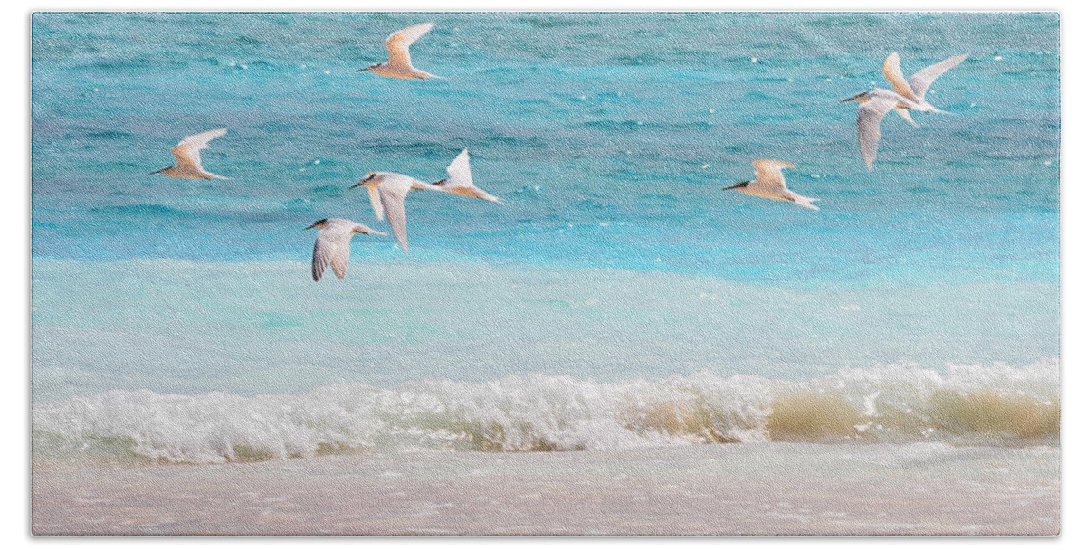 Blue Beach Towel featuring the photograph Like Birds in the Air by Jenny Rainbow