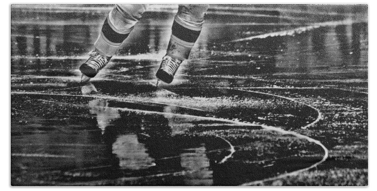 Hockey Beach Sheet featuring the photograph Like Glass by Karol Livote