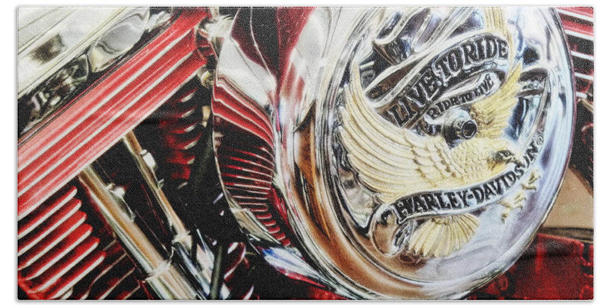 Harley Davidson Beach Towel featuring the photograph Live to Ride by Saija Lehtonen