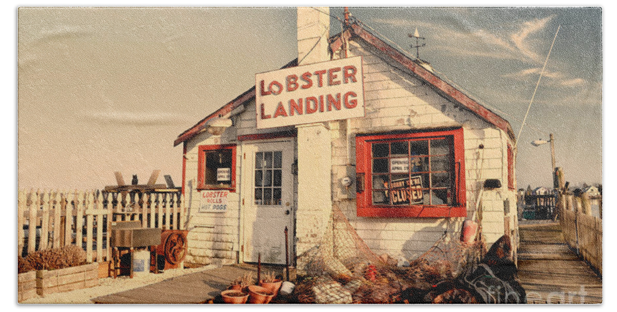 New England Beach Towel featuring the photograph Lobster Landing Clinton Connecticut by Sabine Jacobs