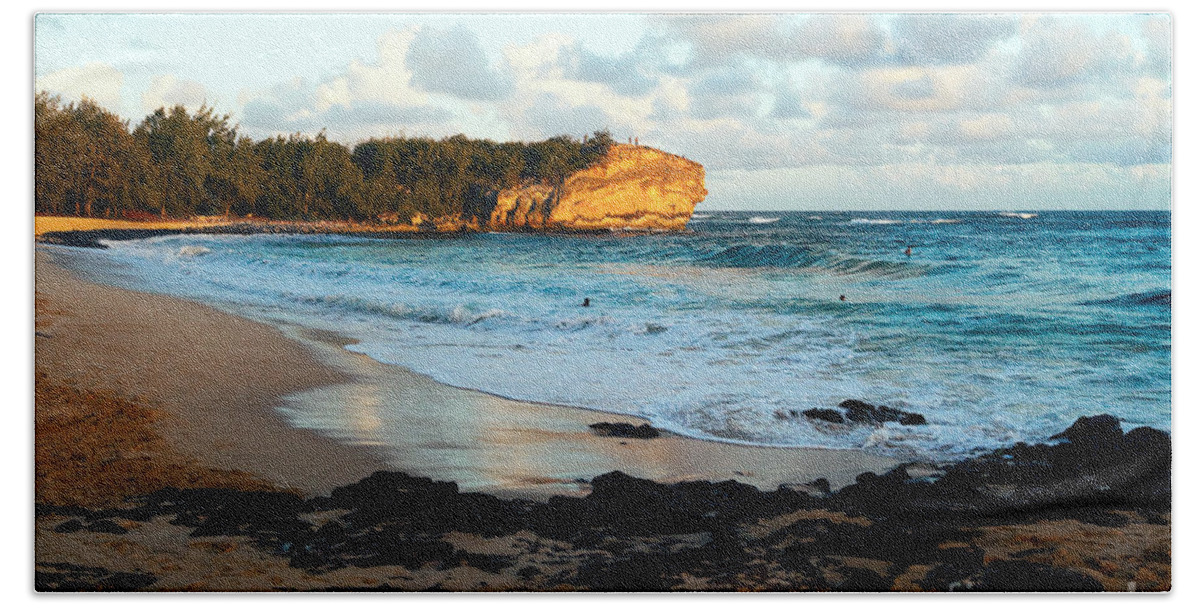 Shipwrecks Beach Beach Sheet featuring the photograph Local Surf Spot Kauai by Roselynne Broussard