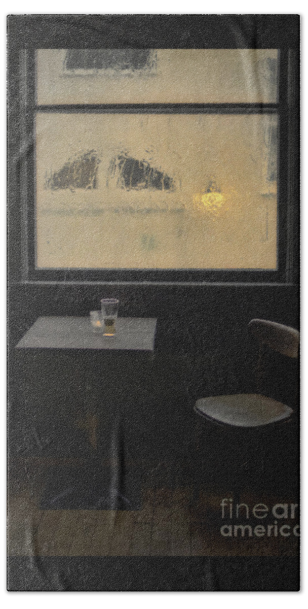 New York Beach Towel featuring the photograph Lonely Bar Scene by Doc Braham