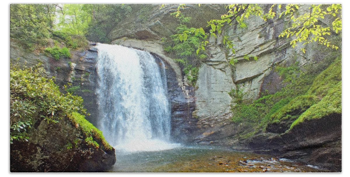 Duane Mccullough Beach Sheet featuring the photograph Looking Glass Waterfall in the Spring 2 by Duane McCullough