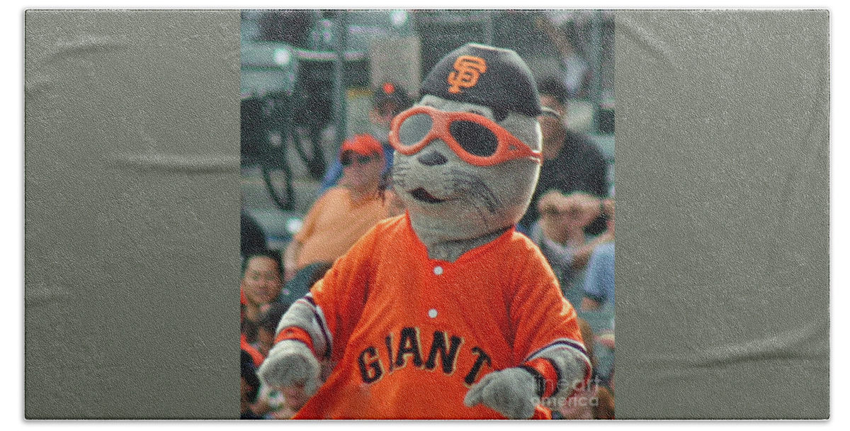 Lou Seal San Francisco Giants Mascot Beach Sheet by Tap On Photo