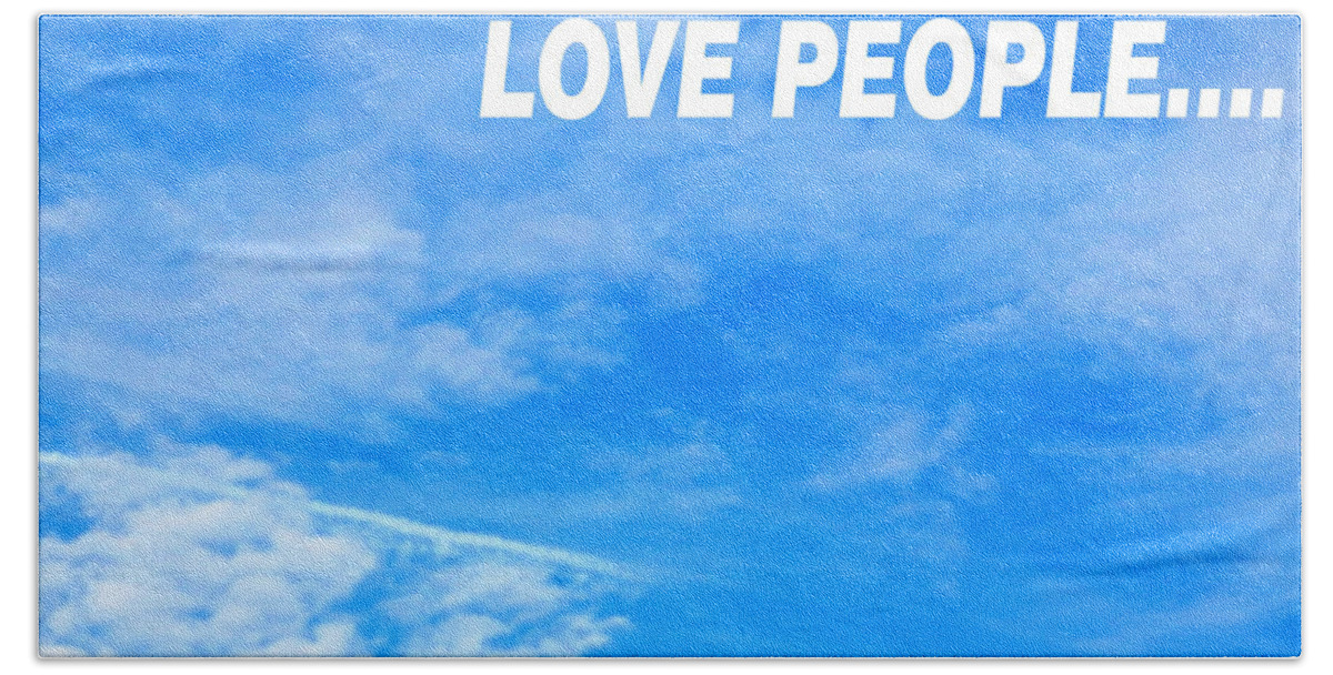 Blue Beach Sheet featuring the photograph Love God Love People by Belinda Lee