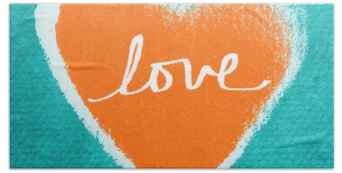 Heart Beach Towel featuring the mixed media Love by Linda Woods
