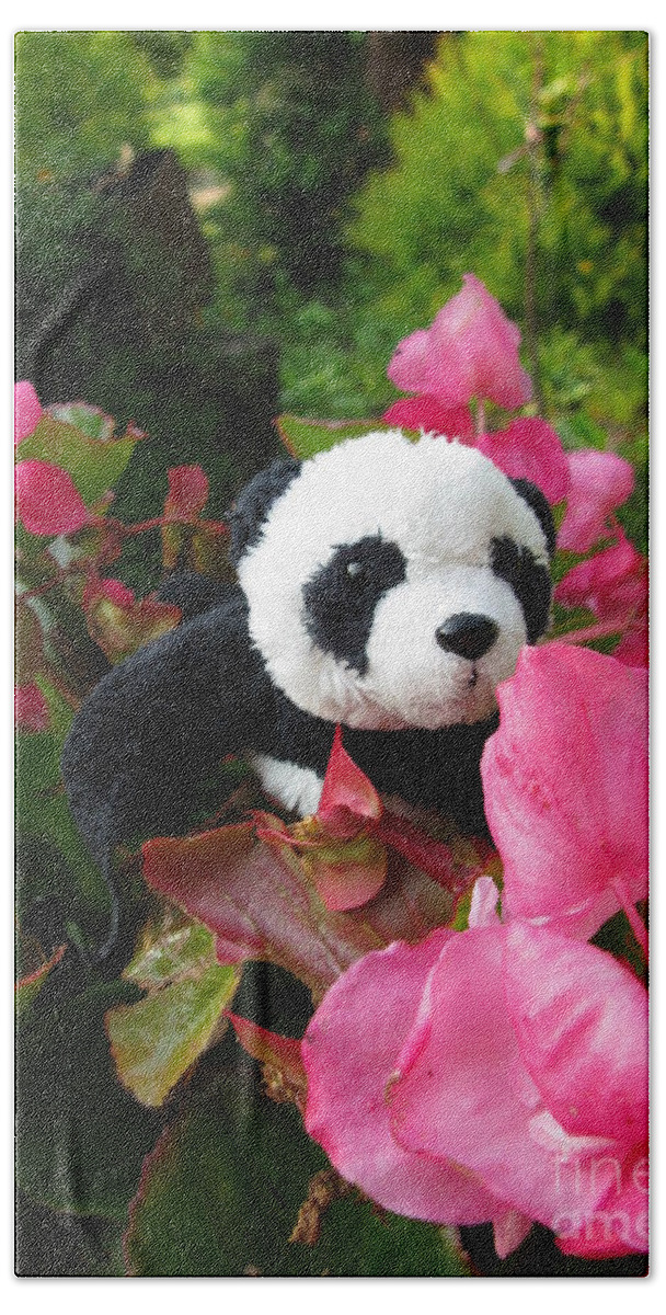 Baby Panda Beach Towel featuring the photograph Lovely pink flower by Ausra Huntington nee Paulauskaite