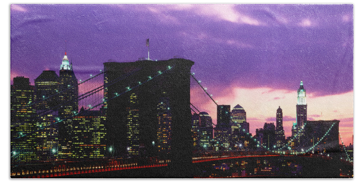 Travel Beach Towel featuring the photograph Lower Manhattan 2002 Skyline by Rafael Macia