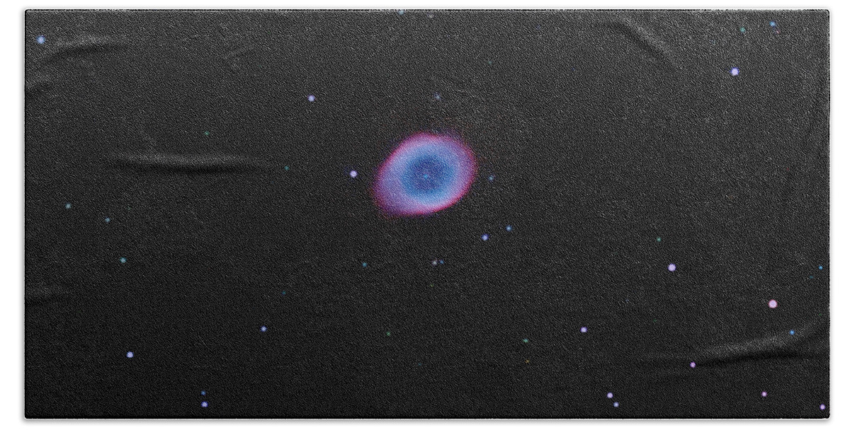 Nebula Beach Towel featuring the photograph M57 The Ring Nebula by John Chumack