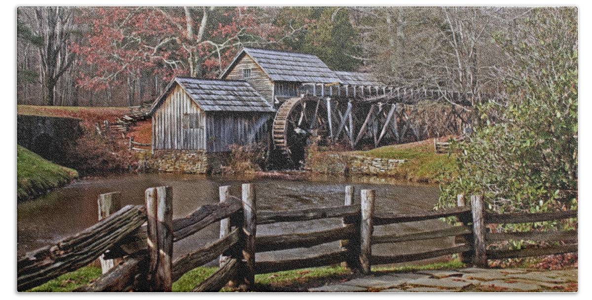 Meadows Of Dan Beach Towel featuring the photograph Mabry Mill 2 by Suzanne Stout