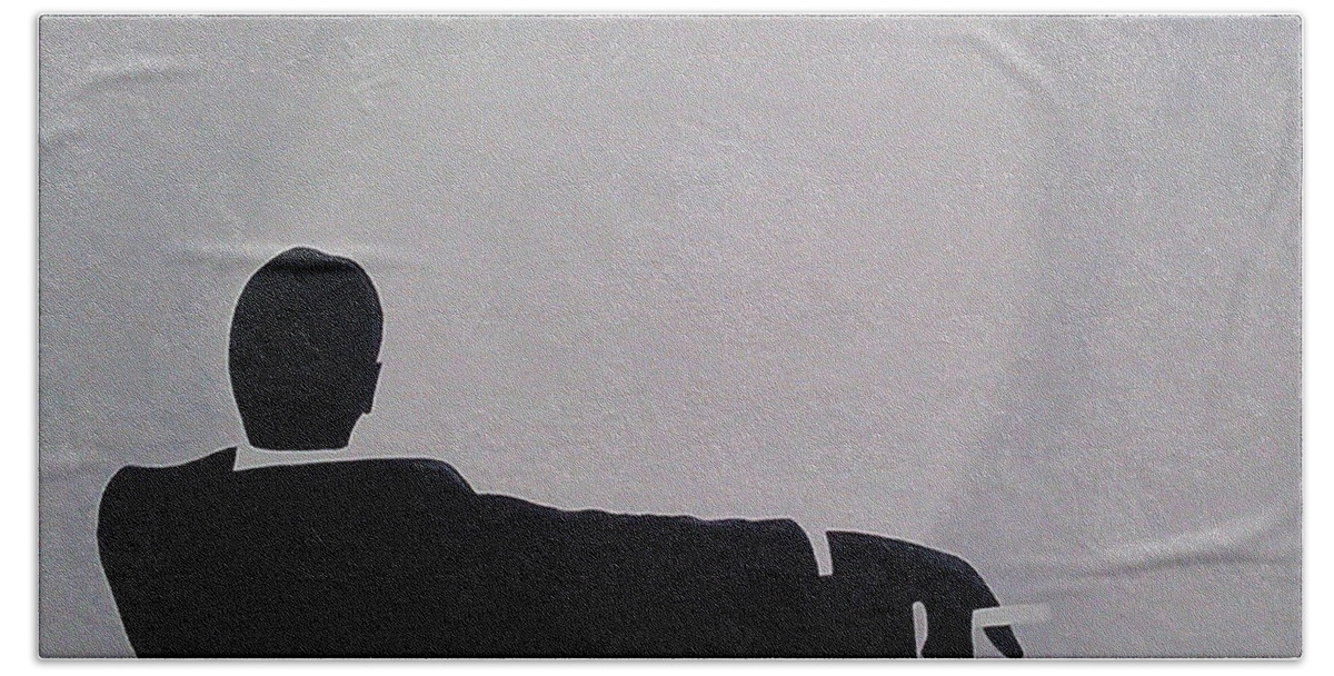 Artist Beach Towel featuring the painting Mad Men in Silhouette by John Lyes