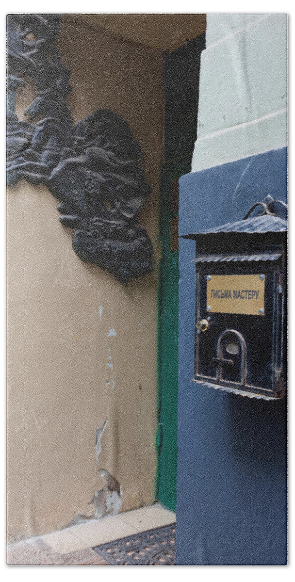 Photography Beach Sheet featuring the photograph Mailbox At Bulgakov House Museum by Panoramic Images
