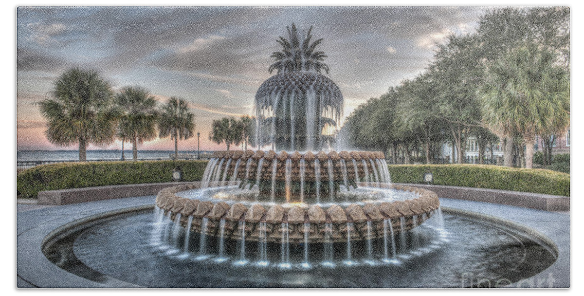 Pineapple Fountain Beach Towel featuring the photograph Make A Wish by Dale Powell