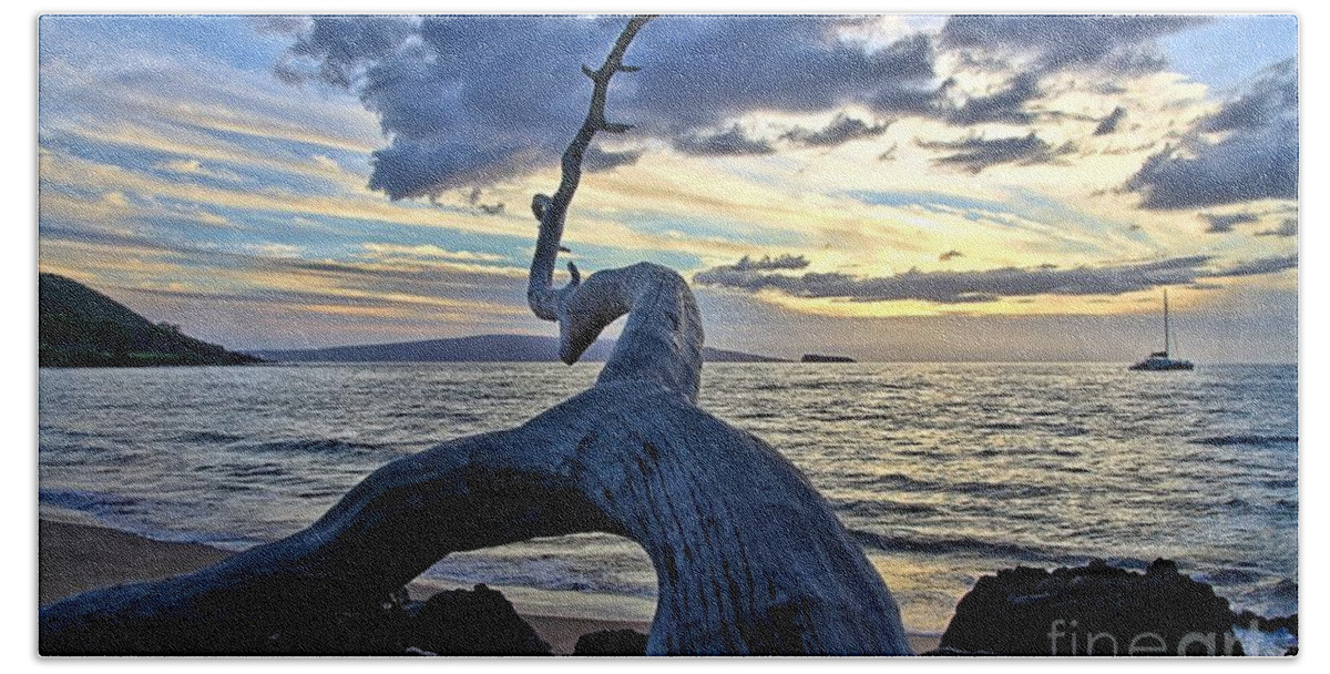 Maui Beach Sheet featuring the photograph Maluaka Beach Sunset by DJ Florek